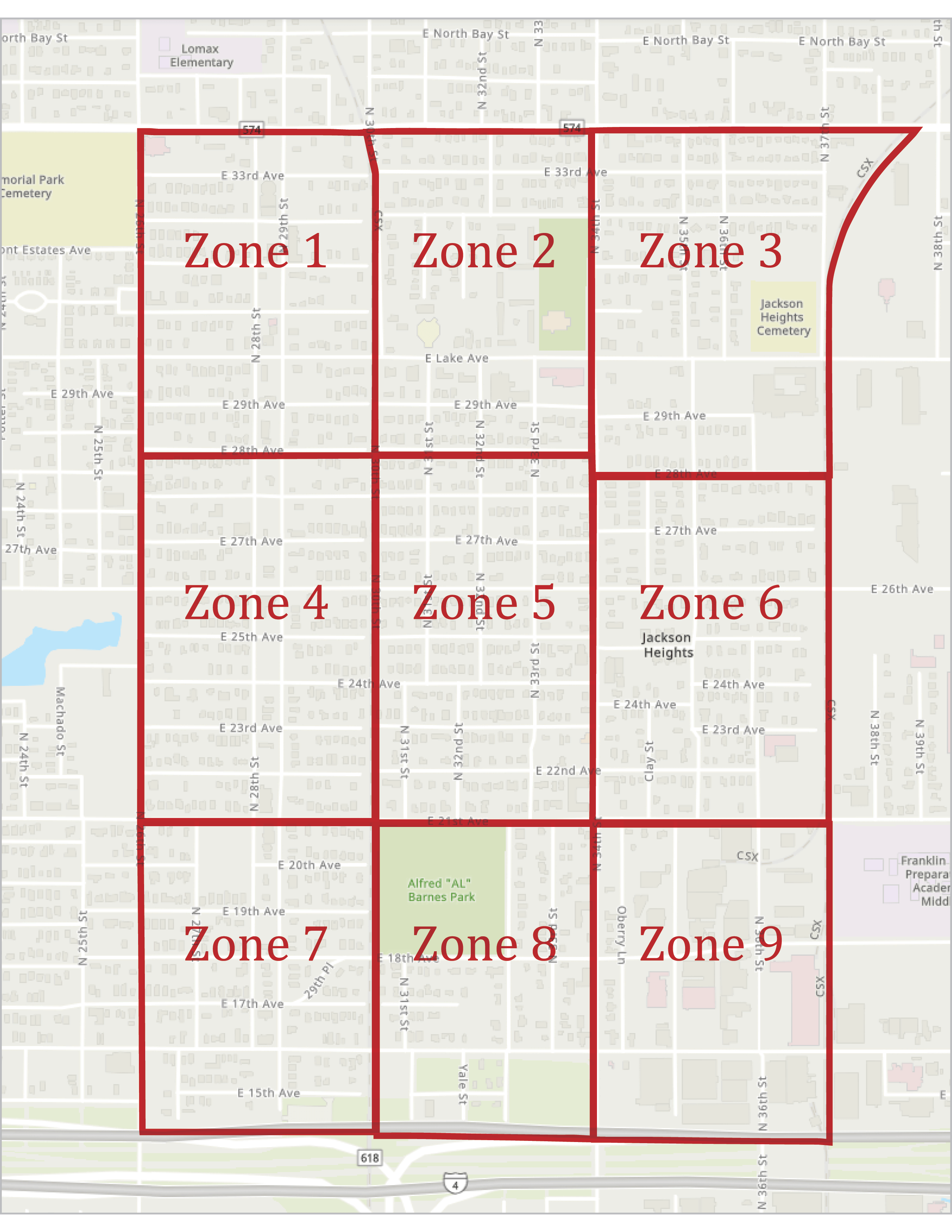 East Tampa Zones
